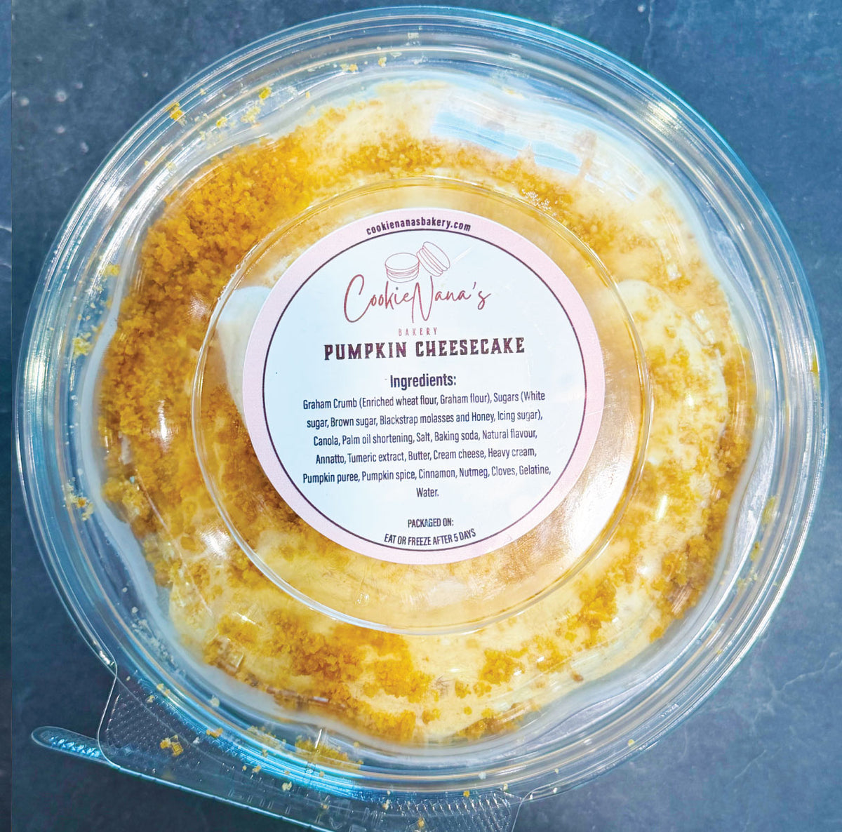 FULL-SIZE HOLIDAY DESSERT - CREAMY PUMPKIN CHEESECAKE - FEEDS 4-6