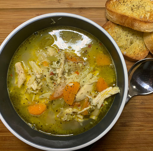 ROASTED CHICKEN AND ORZO SOUP - 1 LITRE