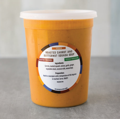 ROASTED CARROT AND BUTTERNUT SQUASH SOUP - 1 LITRE - **GLUTEN FRIENDLY - VEGAN