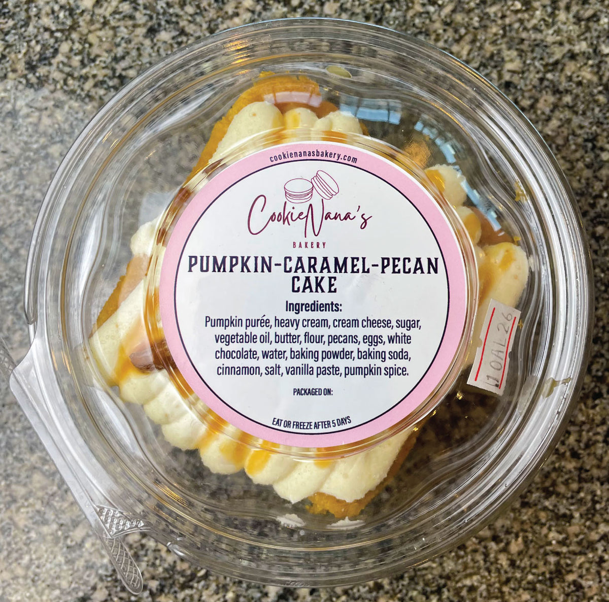 COOKIE NANA'S PUMPKIN-CARMEL-PECAN CAKE