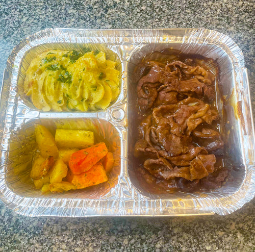 TV DINNER ROAST BEEF ROASTED VEG & MASH