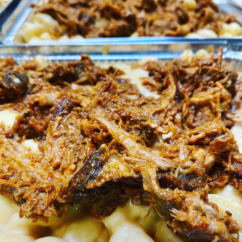 SMOKED BBQ PULLED PORK MAC N CHEESE - NOW 3 SIZES